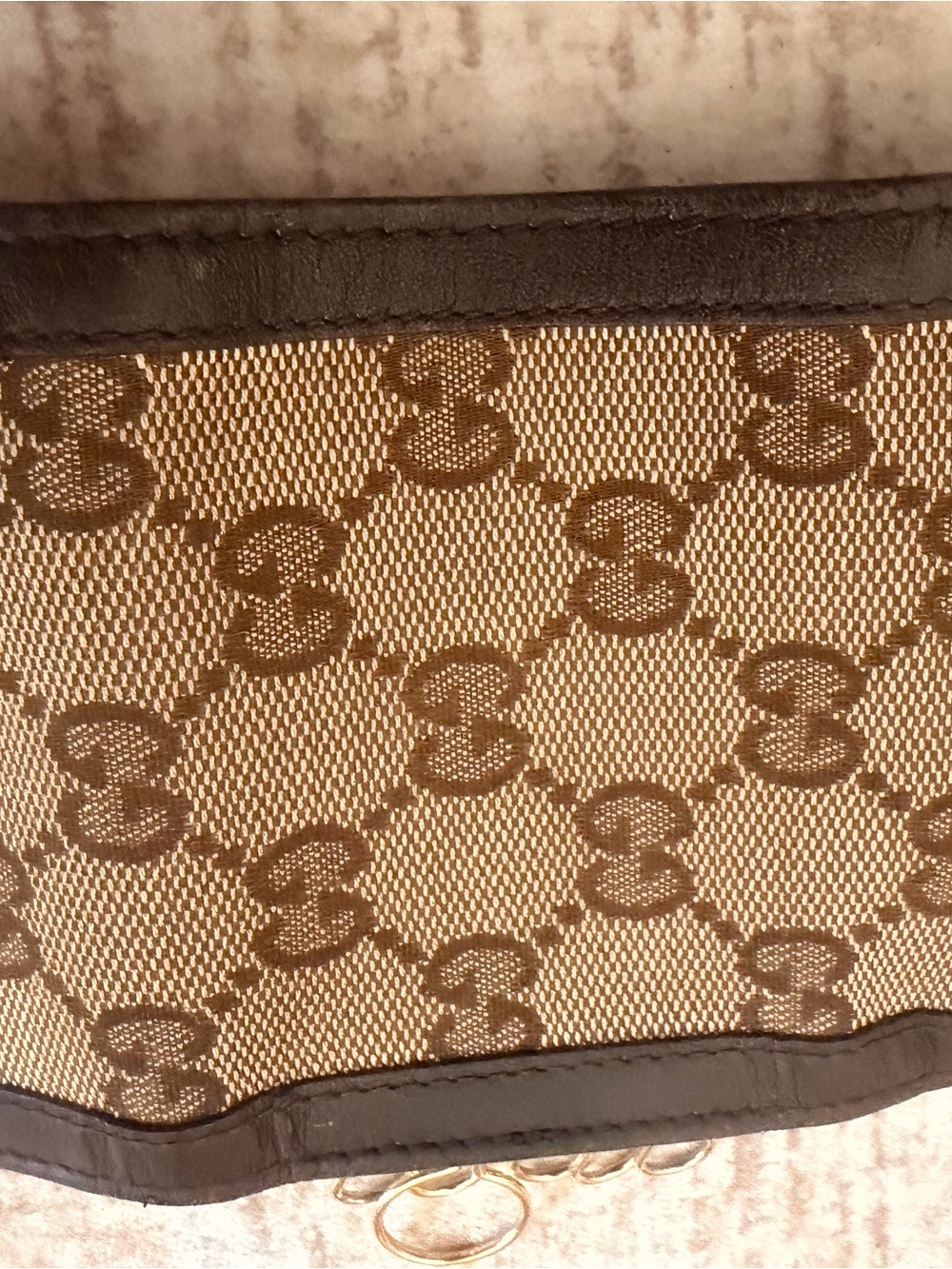 Gucci Brown GG Canvas Leather Key Case with Gold Logo - Picture 11 of 11